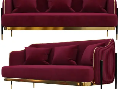capital collection oxford sofa 3d model Low-poly 3D model