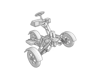 Electric Suspension Vehicle Model Design 3D model