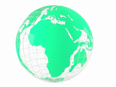 Globe News Skeleton Medium Spring Green Color 3D model
