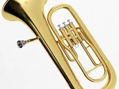 Euphonium golden tuba 3D model