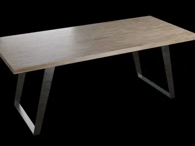 Table wooden 17 Low-poly 3D model