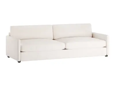 WHITE PERFORMANCE FABRIC SOFA 3D model