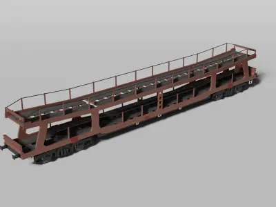 Car transporter railcar 3D model