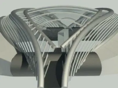 Sports stadium  compelete revit project 3D model