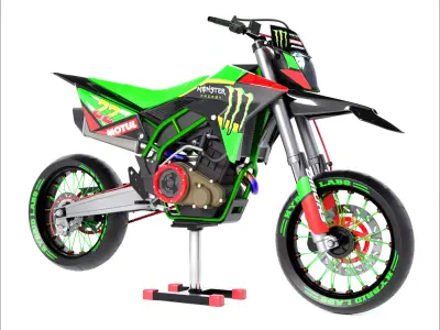 Supermoto dirt bike Low-poly 3D model