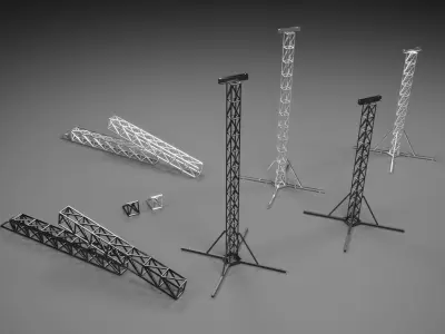 Stage Concert Truss Low-poly 3D model