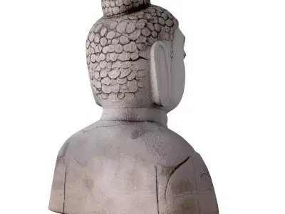 Stone Garden Buddha Bust 3D model