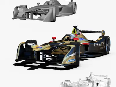 Techeetah 2017 2018 Low-poly 3D model