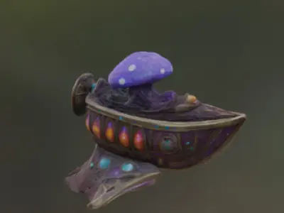 Mystic Mushroom Chest  Fantasy 3D Asset 3D print model