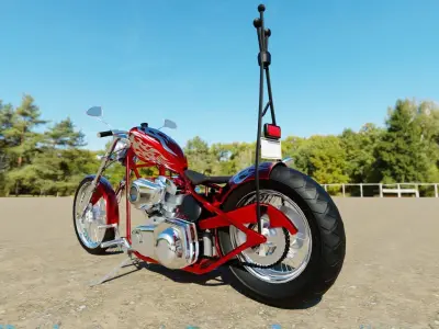 Chopper Motorcycle 3D model