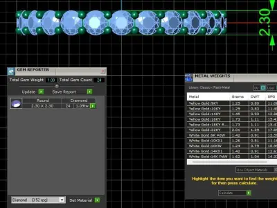 U Shaped Eternity Ring 2 point 3 mm stone size swiss 8 and EU48  3D print model