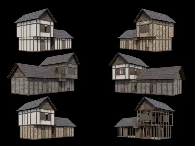 Medieval Village Collection 04 - 4K Textures Game Ready Low-poly 3D model