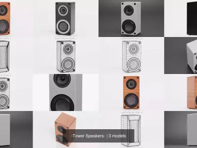 -Tower Speakers- 3D Model Collection