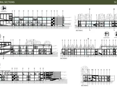 Revit 3d model of a liberal arts university with 2d drawings 3D model