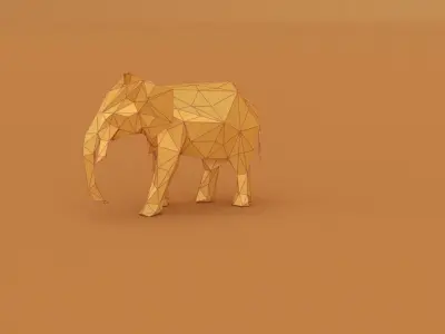 elephant papercraft 3D print Low-poly 3D model 3D model