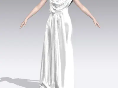 dress elastic drape look Low-poly 3D model
