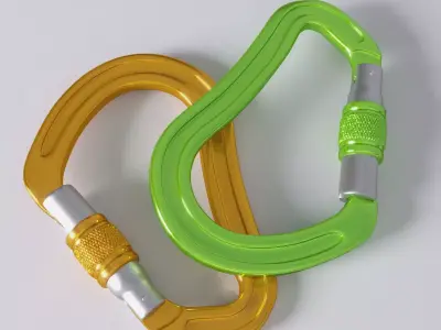 Carabiner two metal carabiners Free 3D model