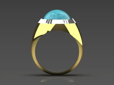 gemstone man gold ring mr0164 3D print model