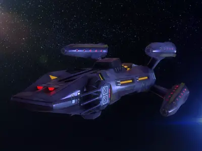 Spaceship Low-poly 3D model