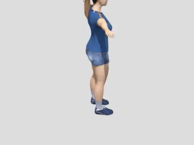 Casual Dressed Girl 3D  Free 3D model