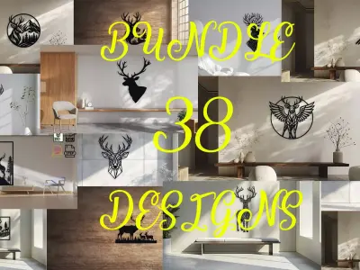 Bundle 38 Designs Deer Wall Art Files  3D model