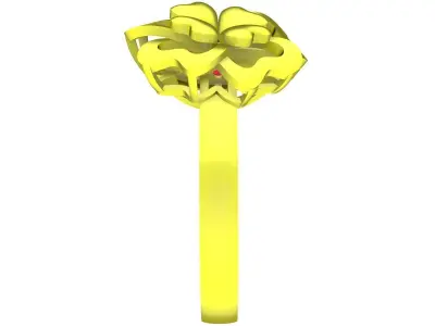 Lucky Four Leaf Clover Pave Diamond Ring 3D Jewelry Model 5204 3D print model