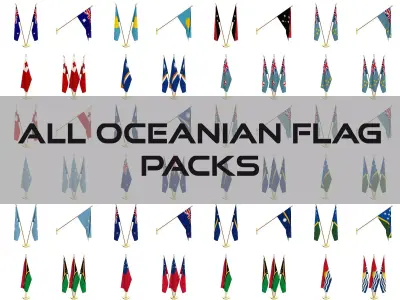 All Oceanian Flag Packs 3D model