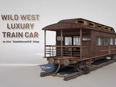 Wild West Luxury Train Car 3D model