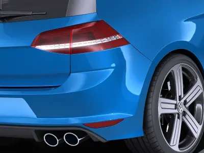 Volkswagen Golf VII R 2014 VRAY 3D model