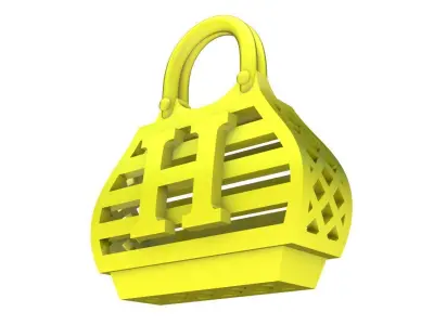 A4654 Letter H Luxury Handbag Pendant 3D print model