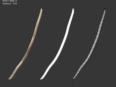 Medieval Essentials Sticks Building Set Low-poly 3D model