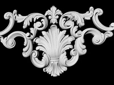 Central decor ornament for furniture 3D model 1009