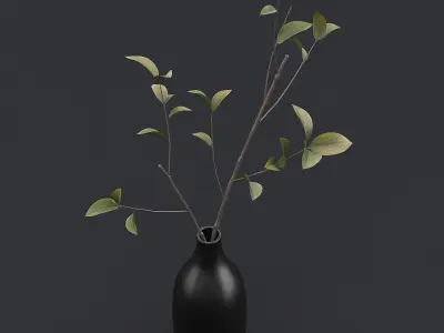 Tree Branch In Vase IV 3D model