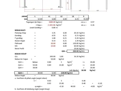 Analisa Struktur Bangunan Baja Dengan MS Excel 3D model