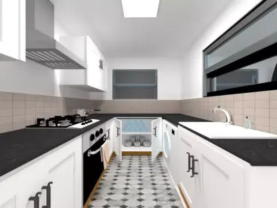 KITCHEN with tiled floor 3D model