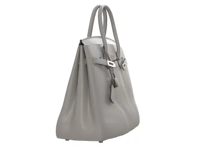 Hermes Birkin Bag White Leather Low-poly 3D model