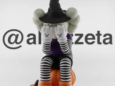 Kaws Halloween Passing Through Textured Low-poly 3D model