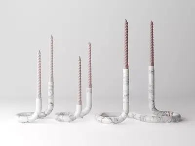 candleholder mars marble 3D model