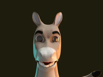 Stylized Male Donkey Rigged Low-poly 3D model
