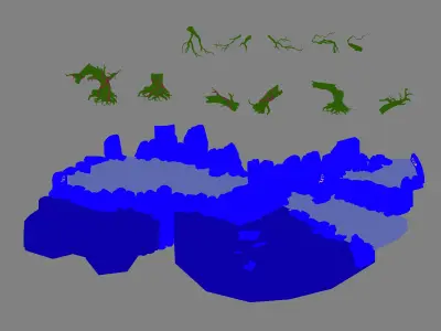 Stone Fallen Land - Entrance 01 3D model