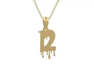 Model 1245 12 Bloody Terror Initial Number Pendant 3D print model