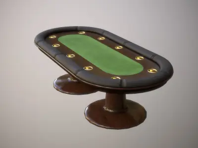 Poker table PBR  Low-poly 3D model