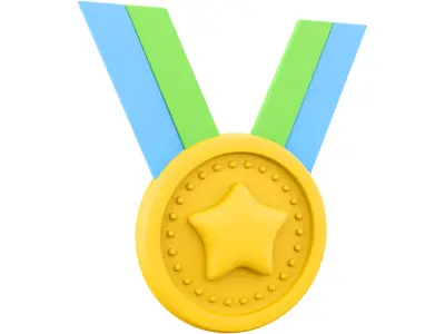 3d medal cartoon 3D model