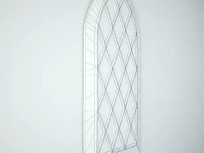 English Gothic Revival Church Window Mirror 3D model
