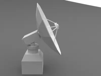 Satelite dish Low-poly 3D model