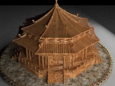 Chinese ancient house 3D model 26
