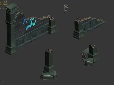 Game Underground Palace - Remaining Wall 01 3D model