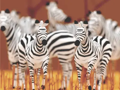 Zebras zebra Low-poly 3D model