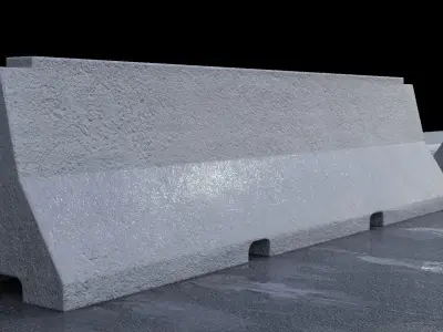 Street Element Barrier Concrete End Low-poly 3D model
