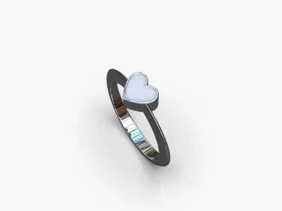 Enamel heart ring 3D print model